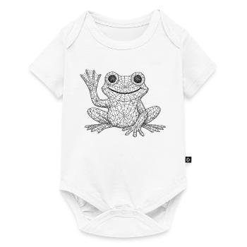 Design de la pièce en maille de grenouille supérieure - Body à manches courtes Premium Bébé - blanc - Devant