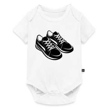 Tennisschuhe - Baby Premium Kurzarmbody - Weiß - Vorne