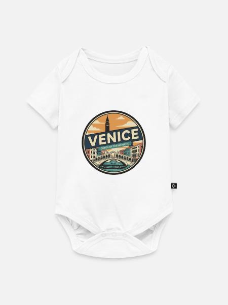 Retro Venice Rialto Bridge Gondelabzeichen - Baby Premium Kurzarmbody - Weiß