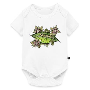 Jardin des chenilles à fleurs de feuilles - Body à manches courtes Premium Bébé - blanc - Devant