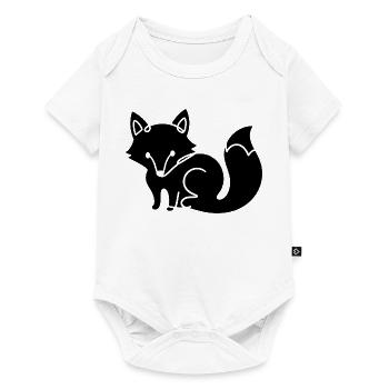 Fuchs Silhouette – Waldtier Minimal Motiv - Baby Premium Kurzarmbody - Weiß - Vorne