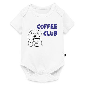 Illustration de chien du Coffee Club - Body à manches courtes Premium Bébé - blanc - Devant