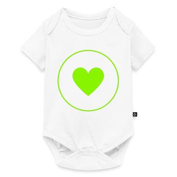 Green Heart Circle | Minimal Heart Design - Baby Premium short-sleeve bodysuit - white - Front