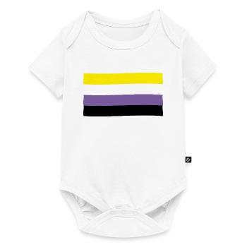 Drapeau non-binaire : fierté et identité - Body à manches courtes Premium Bébé - blanc - Devant