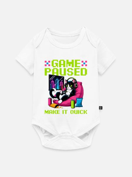 Gamer Gaming Cat Video Game - Baby Premium Kurzarmbody - Weiß
