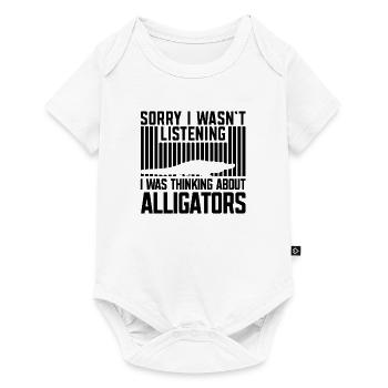 Alligator Silhouette Reptil - Baby Premium Kurzarmbody - Weiß - Vorne