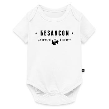 Besancon France Coordonnées Gps Globe - Body à manches courtes Premium Bébé - blanc - Devant