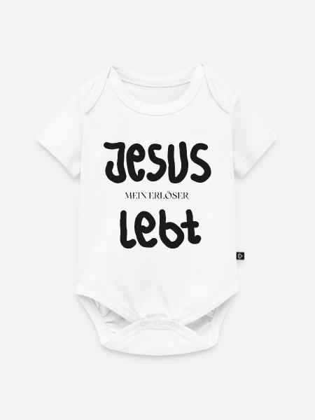Jesus lebt – Mein Erlöser - Baby Premium Kurzarmbody - Weiß