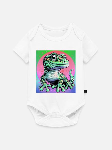 Gecko - Baby Premium Kurzarmbody - Weiß