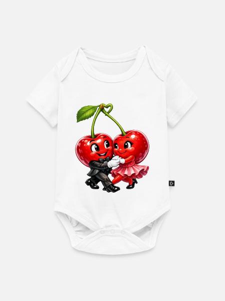Kirschen Tanzen - Baby Premium Kurzarmbody - Weiß