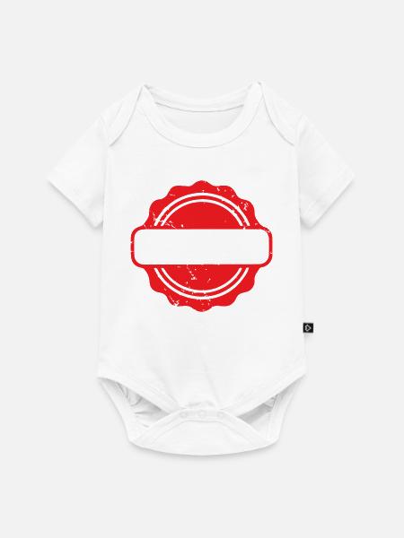 Blank Grunge-Gummistempel-Abzeichen-Vorlagenvektor - Baby Premium Kurzarmbody - Weiß