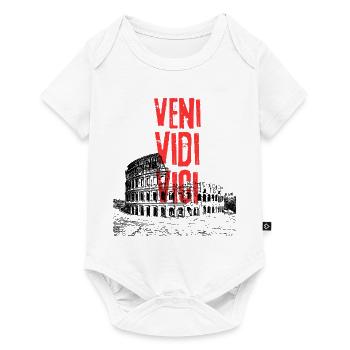 Veni Vidi Vici Distressed Text - Baby Premium short-sleeve bodysuit - white - Front