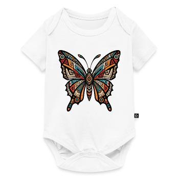 Geometrischer Tribal-Schmetterling - Baby Premium Kurzarmbody - Weiß - Vorne