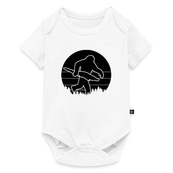 Bigfoot mit Alligator Silhouette - Baby Premium Kurzarmbody - Weiß - Vorne
