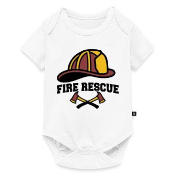 Feuerwehrhelm Wappen Logo - Baby Premium Kurzarmbody - Weiß - Vorne