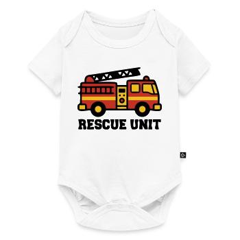 Feuerwehrauto Logo - Baby Premium Kurzarmbody - Weiß - Vorne