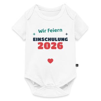 Einschulung 2026 Familie - Schulkind Geschenk Schu - Baby Premium Kurzarmbody - Weiß - Vorne