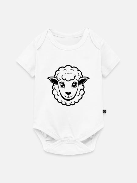 Süßes Schafsgesicht - Baby Premium Kurzarmbody - Weiß