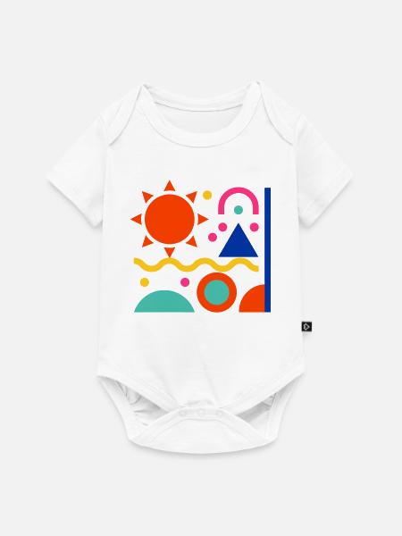 Bunte Formen - Baby Premium Kurzarmbody - Weiß