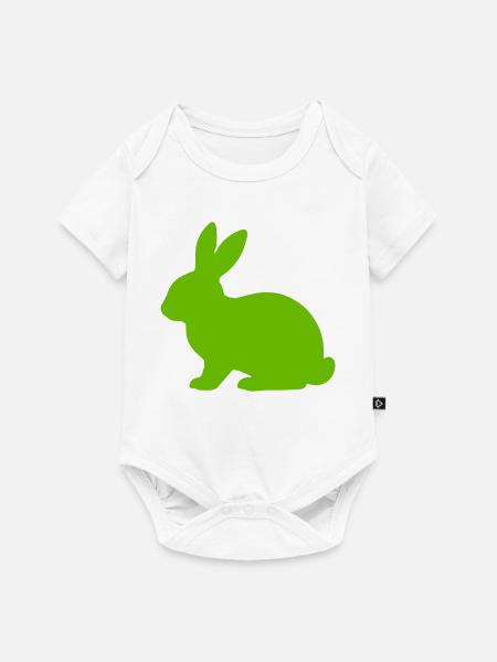 Heller Hase Silhouette - Baby Premium Kurzarmbody - Weiß