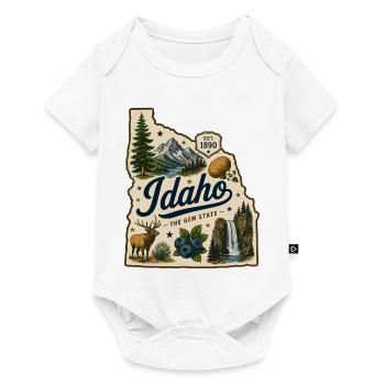 Idaho The Gem State Vintage Travel Aufkleber - Baby Premium Kurzarmbody - Weiß - Vorne