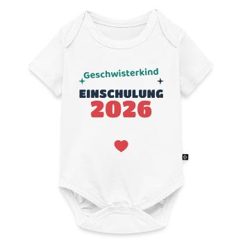 Einschulung 2026 Familie - Schulkind Geschenk Schu - Baby Premium Kurzarmbody - Weiß - Vorne