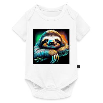 Faultier - Baby Premium Kurzarmbody - Weiß - Vorne