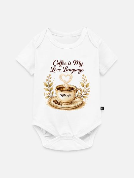 coffe_ist_my_live_language - Baby Premium Kurzarmbody - Weiß