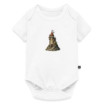 Burgturm am Felsen - Baby Premium Kurzarmbody - Weiß - Vorne