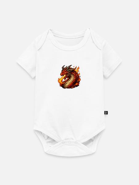 Flammen-Drachenwirbel - Baby Premium Kurzarmbody - Weiß
