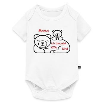 Kita Kind - Baby Premium Kurzarmbody - Weiß - Vorne