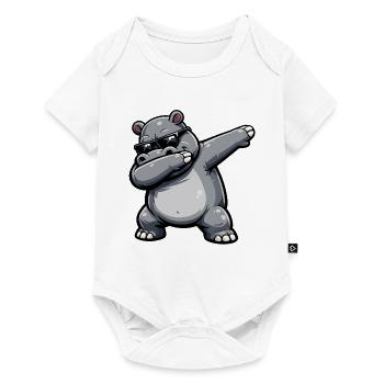 Dabbing Hippopotamus - Baby Premium short-sleeve bodysuit - white - Front