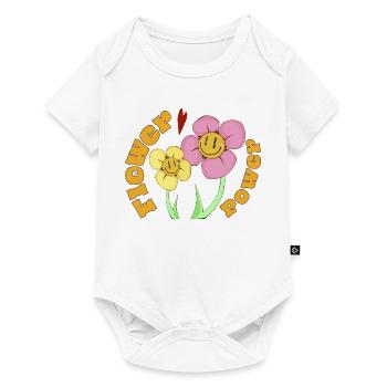 Flower Power Smile Pop Art - Baby Premium Kurzarmbody - Weiß - Vorne