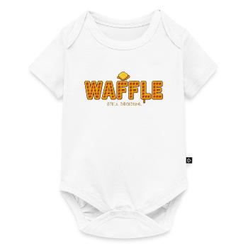 WAFFEL – Ich entscheide mich noch | Ein lustiges Waffel-Wortspiel - Baby Premium Kurzarmbody - Weiß - Vorne