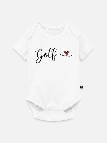 Golf Design mit Herz - Baby Premium Kurzarmbody - Weiß