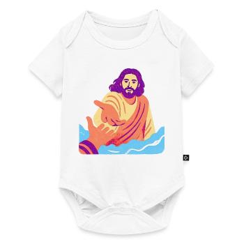 Jesus – Retro Pop Art - Baby Premium Kurzarmbody - Weiß - Vorne