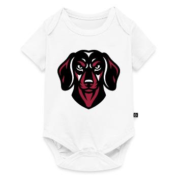 Schwarzer Dackel Logo - Baby Premium Kurzarmbody - Weiß - Vorne