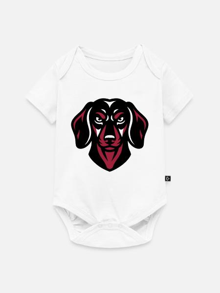 Schwarzer Dackel Logo - Baby Premium Kurzarmbody - Weiß