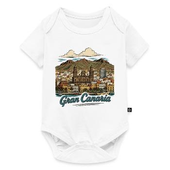 Gran Canaria Küstenpanorama - Baby Premium Kurzarmbody - Weiß - Vorne