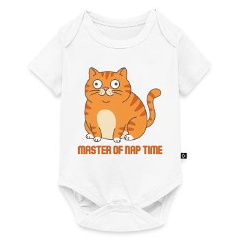 Meister der Schlafzeit-Katze - Baby Premium Kurzarmbody - Weiß - Vorne