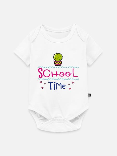 School Time - Baby Premium Kurzarmbody - Weiß