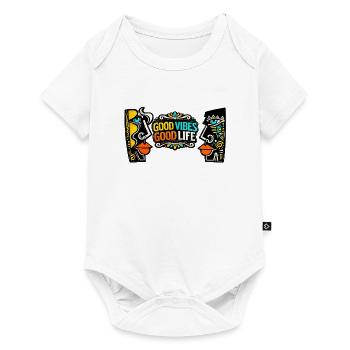 Good Zeiten Good Life Kunst Print - Baby Premium Kurzarmbody - Weiß - Vorne