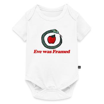 Eva wurde eingerahmt: Schlangenapfel - Baby Premium Kurzarmbody - Weiß - Vorne
