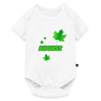 Geschenk für August - Baby Premium Kurzarmbody - Weiß - Vorne