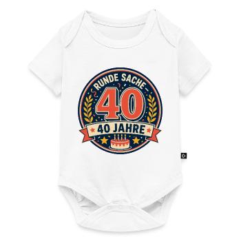 40. Geburtstag Runde Sache 40 Jahre Geschenk - Baby Premium Kurzarmbody - Weiß - Vorne