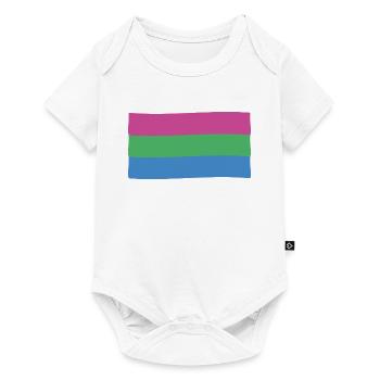 Polysexuelle Flagge: Stolz und Vielfalt - Baby Premium Kurzarmbody - Weiß - Vorne