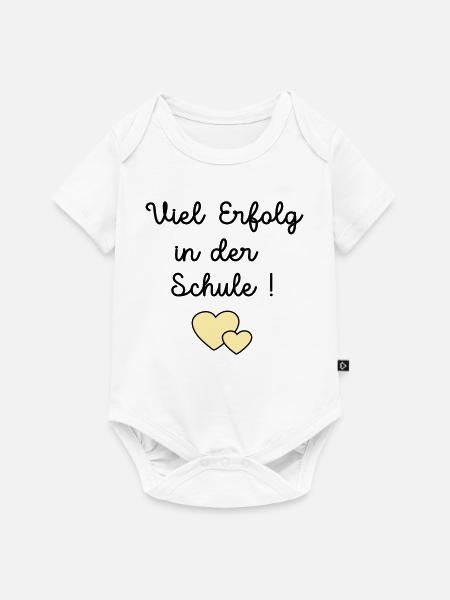 Erfolg Schule Herz - Baby Premium Kurzarmbody - Weiß