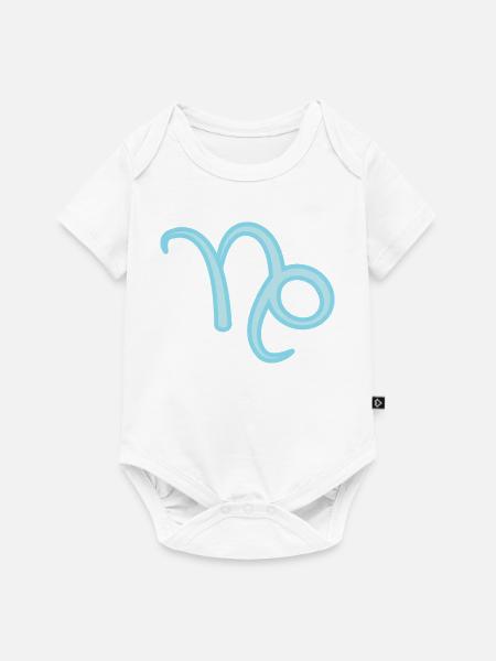 Steinbock Tierkreiszeichen Pastel Blau - Baby Premium Kurzarmbody - Weiß