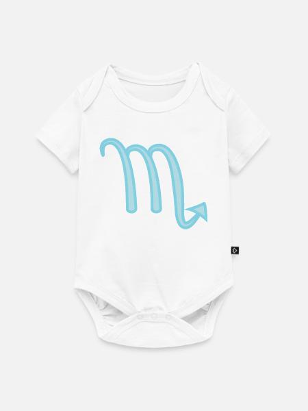 Skorpion-Sternzeichen Pastellblau - Baby Premium Kurzarmbody - Weiß
