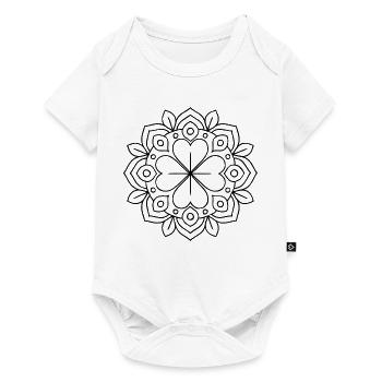 four-leaf clover mandala for coloring - Baby Premium short-sleeve bodysuit - white - Front